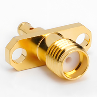 Conector Coaxial RF SMA-KFB1 SMA Hembra de 2 Orificios para Montaje en Panel, Conector de Soldadura PCB Chapado en Oro