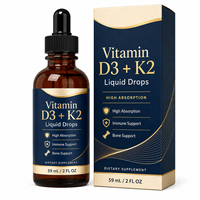 Extrait liquide de Vitamine D3 K2 en vrac MK-7 100mcg pour le bien-être de tout le corps, le soutien osseux et la défense immunitaire – Fabricant de gouttes