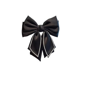 Nouvelle Pince à Cheveux Nœud Papillon Grand en Satin Rouge Vin Style Vintage pour Mariée, Accessoire de Mode Féminin Haut de Gamme pour Robe de Cérémonie - Product Image 5