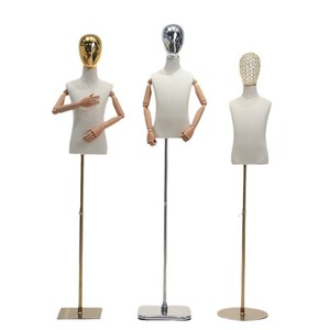 High End Kids Mannequins in Stock <strong>Model</strong> Props Half Body for <strong>Children's</strong> Clothing Store Window Electroplated Head <strong>Model</strong> Rack - Product Image 4