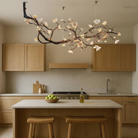 Lustres Branches Créatives de Luxe de Haute Qualité pour la Maison, Lampes Suspendues en Forme de Fleur pour Table à Manger