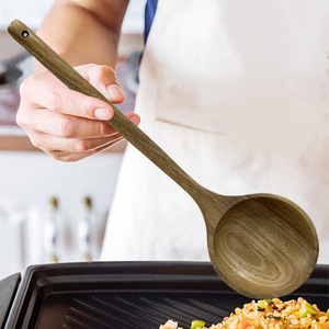 Wooden Soup Ladle Long Handle Large Capacity For Cooking Hot And Sour Soup Wok Ladle Anti Slip High Temperature Resistant - Product Image 4