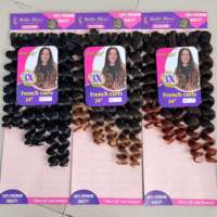 BELEZA Lot de 3 mèches synthétiques ondulées bouclées, extensions de cheveux chinois de 124 pouces, douces et rebondissantes, pour femmes noires