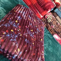 Selimut Lembut Flanel Bermotif Bunga Vintage Grosir Pabrik, Selimut Fleece Bergaris, OEM ODM Ukuran Besar untuk Tempat Tidur