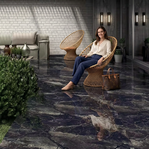 Azulejos de porcelana brillante Kenya Nero Grande 800x1600mm con diseño de mármol premium para proyectos en África Oriental - Product Image 6
