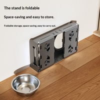 Mangeoire double pour animaux de compagnie, pour grands chiens et chats, sur pieds hauts, pliable, protège le cou, grande capacité, bol pour nourriture pour chien