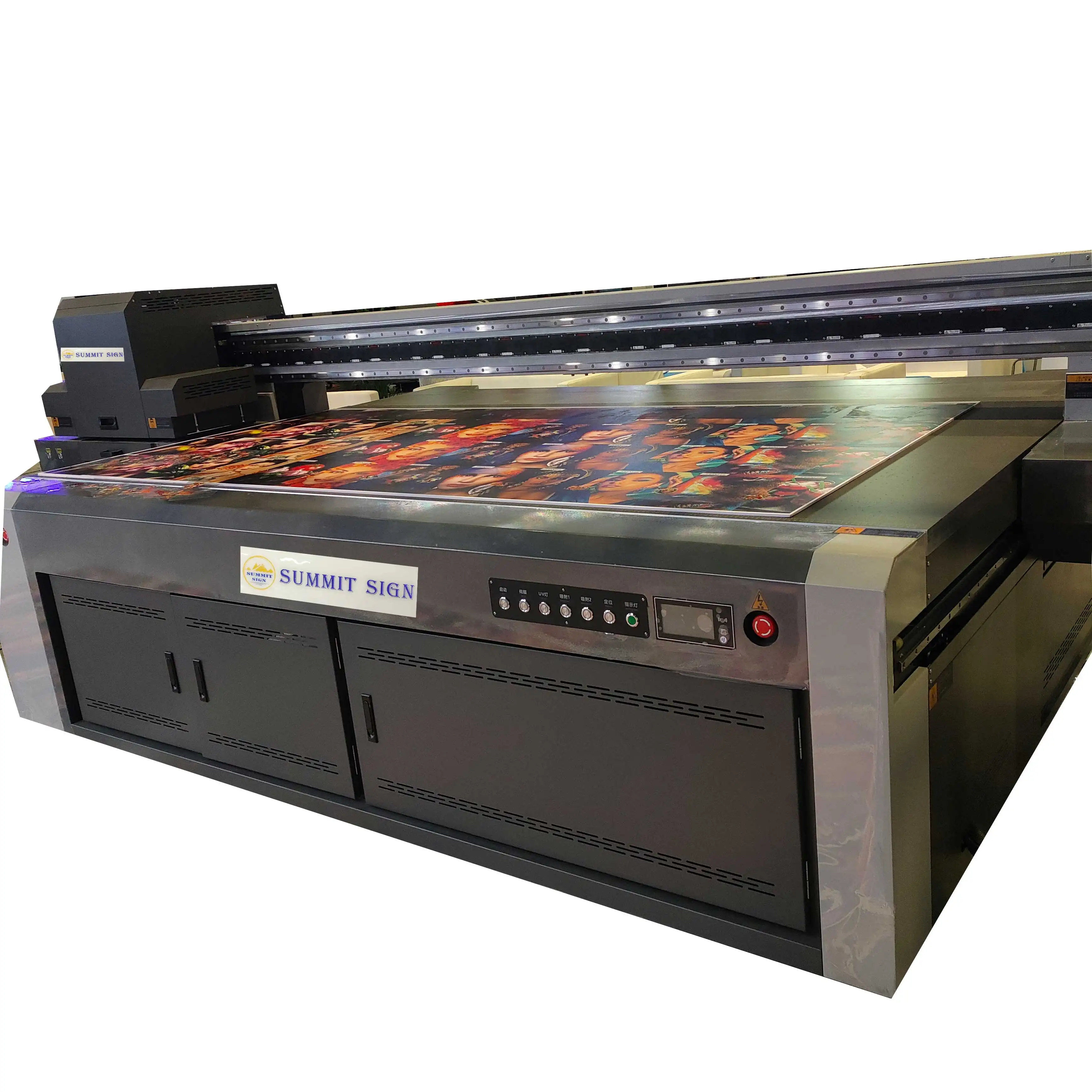 SUMMIT SIGN -2713/2513 UV Flatbed เครื่องพิมพ์ขนาดใหญ่ 8*4 'อิงค์เจ็ทดิจิตอลเครื่องพิมพ์แก้วไม้อะคริลิค UV เครื่องพิมพ์