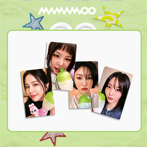 4 piezas/set de photocards brillantes HD de <span class=keywords><strong>MAMAMOO</strong></span>, tarjetas LOMO tipo lightstick, postales de doble cara, regalo para fans de Solar Moon, Byul, Whee-in, Hwa Sa - Product Image 3