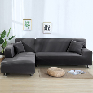New Design Nordic Solid Color Large Size <strong>7</strong> Seater Chaise Corner <strong>Sectional</strong> Elastic Slipcover Stretch L Shape Sofa <strong>Couch</strong> <strong>Cover</strong> - Product Image 5