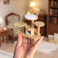 Nouveauté : maison miniature pour chat à l'échelle 1/12, arbre à chat, ornement pour décoration de maison de poupée