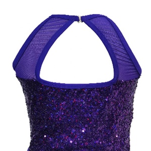 Vestido de Baile Latino BC032005 Baili Morado con Espalda de Malla y Flecos de Lentejuelas para Niñas, Traje de Competición para Salsa, <span class=keywords><strong>Tango</strong></span> y Jazz - Product Image 4