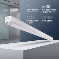 Luminaire LED d'urgence 18-55W 600-1500mm T8/T10 de remplacement 120-130lm/W avec couvercle en PC, garantie 5 ans, batterie Li-ion