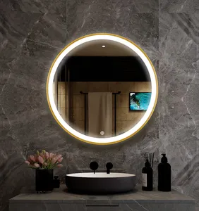 Miroirs de bain de maquillage, mobilier rond avec lumière led