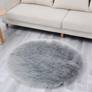 Tapis arc-en-ciel de luxe en fausse fourrure, accessoire à poils longs en peau de mouton, personnalisé, <span class=keywords><strong>blanc</strong></span> - Product Image 3