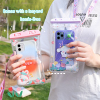 Sac étanche de téléphone de dessin animé mignon étui de protection d'écran tactile flottant adapté au camping, à la natation et à la prise de photos