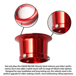 LINGQI RACING <span class=keywords><strong>Carburateur</strong></span> de moto, filtre à air, embout d'admission, corne, trompette pour moto tout-terrain - Product Image 3