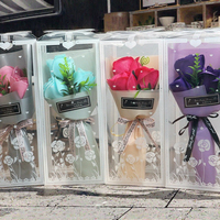 Künstlicher Duftseifen-Rosenstrauß in Geschenkbox - Umweltfreundlich, Wiederverwendbar, Ätherische Öle, für Abschlussfeier und Muttertag