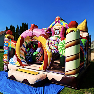 Château gonflable Sweet Candy Play Land, château en PVC, petit parcours d'obstacles, aire de jeux, <span class=keywords><strong>maison</strong></span> de saut pour location de fête - Product Image 2