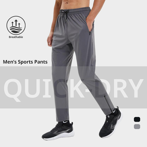 Pantalon d'entraînement à séchage rapide pour hommes 78% nylon 22% spandex respirant logo personnalisé Joggers couleur unie pantalon actif pour hommes Fitness Gym - Product Image 4
