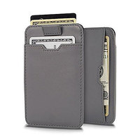 Produsen Dompet Logo Kustom Pribadi Mini Kartu Kredit Minimalis Ramping RFID Pria Dompet Kulit