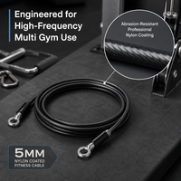 Câble de fitness 7x19 6 mm avec embout en acier inoxydable, câble métallique pour remplacement de pièces de machines de gym