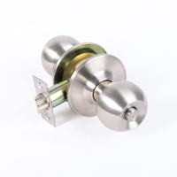 587 bouton de verrouillage facile à installer en acier inoxydable poignée boule bouton serrure cylindrique ronde porte bouton serrure