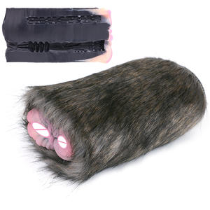 BEEBA栩栩如生的黑色怪物柔软男性手淫者彩色混合硅胶阴茎抚摸者男士幻想二合一独特的毛茸茸设计 - Product Image 3