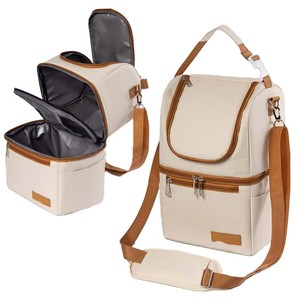 Sac isotherme multifonction de luxe avec compartiment isolé amovible, imperméable, pour lait maternel et repas - Product Image 1