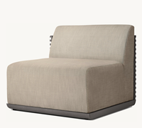 TRELICA nouvellement conçu hôtel vacances cour mobilier d'extérieur en aluminium canapé modulaire en forme de U inclinable combinaison ensemble canapé