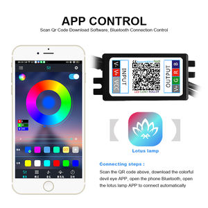 APP Control LED Devil Eyes Halo Rings Kit 360 Grad Super Bright 2, 5-3 Zoll Projektor linse für Auto Motorrad Scheinwerfer Neu - Product Image 4