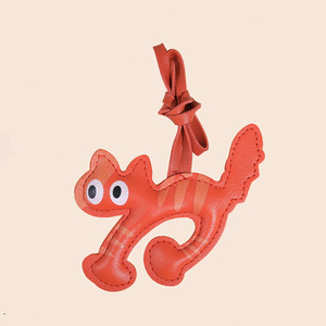 Pendentif chat 3D en cuir PU fait main tendance - Charme de sac léger et mignon, accessoire de sac à main <span class=keywords><strong>félin</strong></span> - Product Image 4