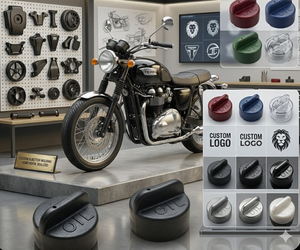 Nouvelle bouchon de remplissage d'huile moteur et couvercle de réservoir en plastique PP noir pour moto, fabriqué à Taïwan, compatible avec d'autres marques - Product Image 1