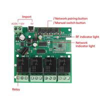 Module de relais de commande à distance WiFi 4 voies AC/DC 7-32V Type-C 5V avec prise en charge du contrôle à distance 433MHZ et WiFi 2.4GHz B/g/n BT