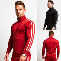 Veste à capuche pour homme + pantalon survêtement homme épissure manches longues décontracté 2 pièces ensemble homme poche fermeture éclair Slim Fit Joggers combinaison de sport