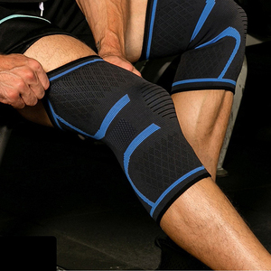 Genouillères de compression élastiques professionnelles personnalisées pour le basketball, en nylon respirant, pour la protection sportive - Product Image 6