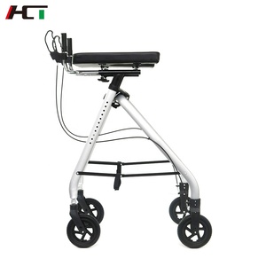 Outdoor Medical Rehabilitation Aluminum Frame Upright Walker 4 Wheels Rolling <strong>Rollator</strong> for Seniors - Product Image 2