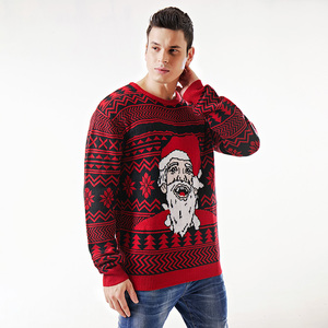 Maglione di natale alla moda 2023 da uomo maglieria Vintage rosso verde, Pullover morbido girocollo per regalo di festa e festa invernale - Product Image 4