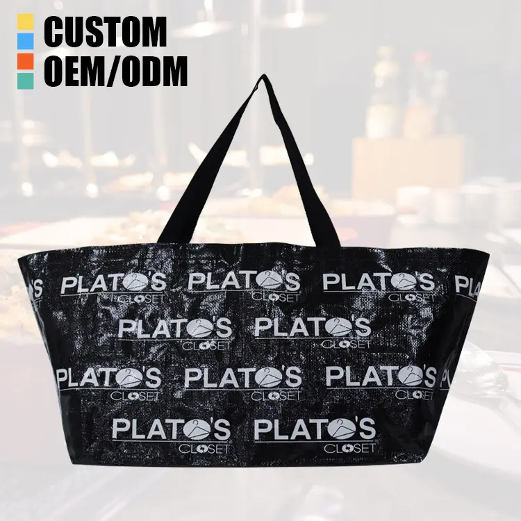 New Style Customized Pp Woven Fabric Reusable Eco-friendly Shopping Tote Bags Durable Waterproof Pp Woven Bag