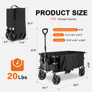 Carrito Plegable para Exteriores E-RIKE, Vagoneta de Playa, Carrito de Picnic, Carrito de Jardín Plegable Resistente, Vagoneta de Camping con Ruedas - Product Image 6