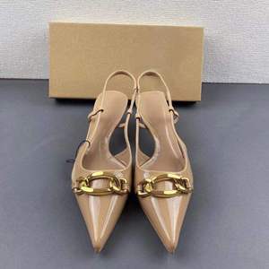 MOQ 1 Pair Chain Female <b>Shoes</b> Sexy Trendy Mules <b>Shoes</b> Heels for Women - Product Image 5
