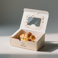 Nouvelle arrivée Boîte en papier gaufré personnalisée pour pâtisseries Cookie Pain Croissant Emballage
