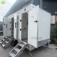 Remorque de toilettes mobiles de luxe personnalisée pour l'extérieur, livrée directement de l'usine Goeasy, avec option climatisation et WC portable