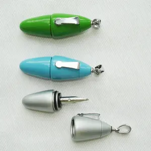 thiết kế ban đầu kim loại độc đáo bút đài phun nước nhỏ đồ trang sức mặt dây chuyền kích thước với keyring dễ thương bút mực cho phụ nữ trang trí fanny bút