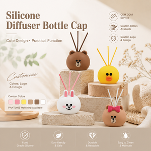 Capuchon diffuseur d'arômes en silicone motif animal, accessoires pour diffuseur à bâtonnets, logo personnalisé, couleur, vente en gros - Product Image 1