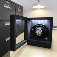 Luxuriöser Einzel-Uhrenbeweger mit PU-Lederetui, staubdicht, rechteckig, Knopfverschluss für Uhrenboxen & -etuis 9401