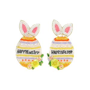 Boucles d'oreilles faites à la main pour femmes, mode, perles multicolores, broderie de perles de rocaille, boucles d'oreilles en provenance d'Inde - Product Image 5