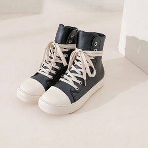 Spedizione gratuita nuove scarpe sportive da <span class=keywords><strong>donna</strong></span> e da uomo con plateau alto scarpe sportive bianche rosa verde Casual alla moda scarpe in pelle vulcanizzate - Product Image 4