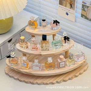 Solid Wood Tiered Storage <b>Rack</b> 3 Layers Irregular Shape For Perfume Toy Organizer Desktop Display <b>Shelf</b> - Product Image 2