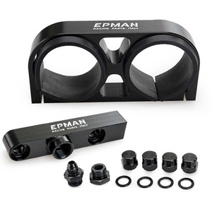 EPMAN Supporto Universale in Alluminio per Doppia <span class=keywords><strong>Pompa</strong></span> Carburante da Corsa 60mm con Kit Blocco Collettore di Uscita Carburante per <span class=keywords><strong>Pompa</strong></span> Carburante <span class=keywords><strong>Bosch</strong></span> 044 - Product Image 5