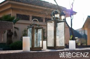 Linterna de cristal para decoración Interior del hogar, conjunto de farol grande de <span class=keywords><strong>Metal</strong></span> y acero inoxidable de lujo, soporte de vela de boda, linterna dorada de jardín - Product Image 6